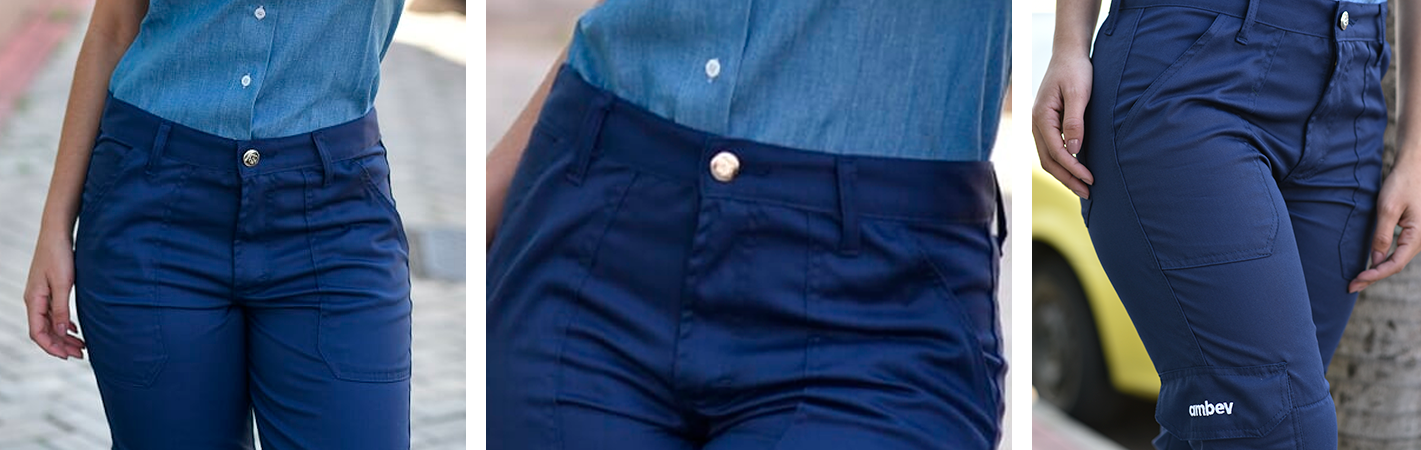 Calça jeans masculina modelo Slim fit para uniformes e fardamentos